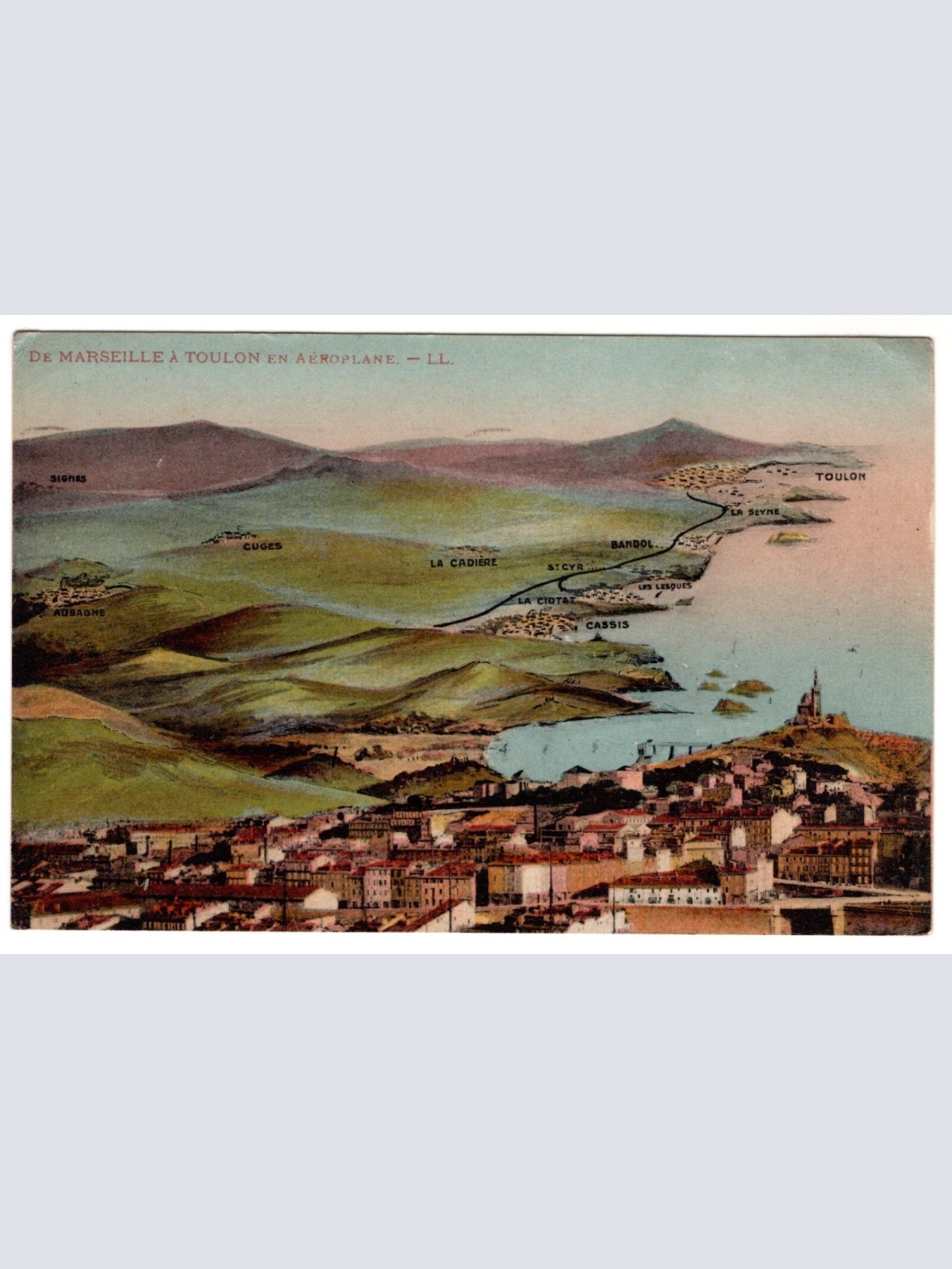 AK, Marseille, Toulon en Aeroplane, Frankreich, Ansichtskarte (S7376)