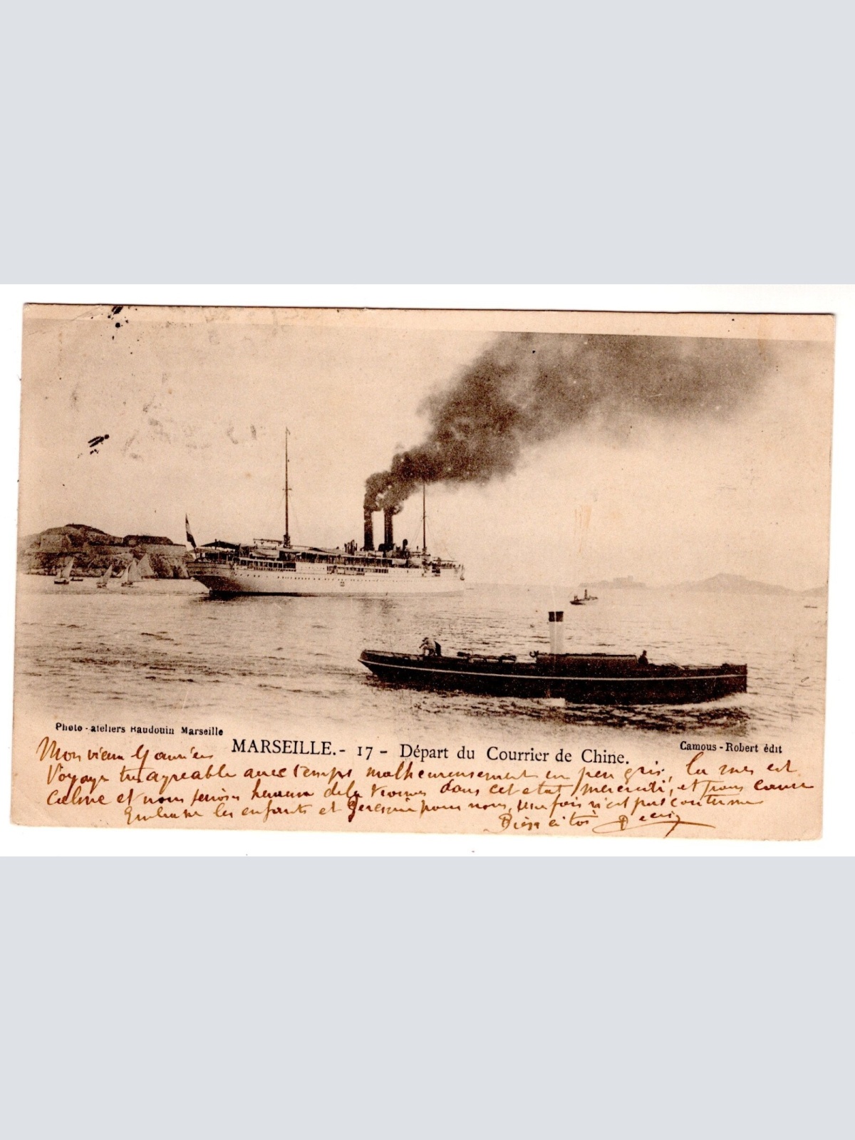 AK, Marseille, Depart du Courrier de Chine, Frankreich, Ansichtskarte (S7391)