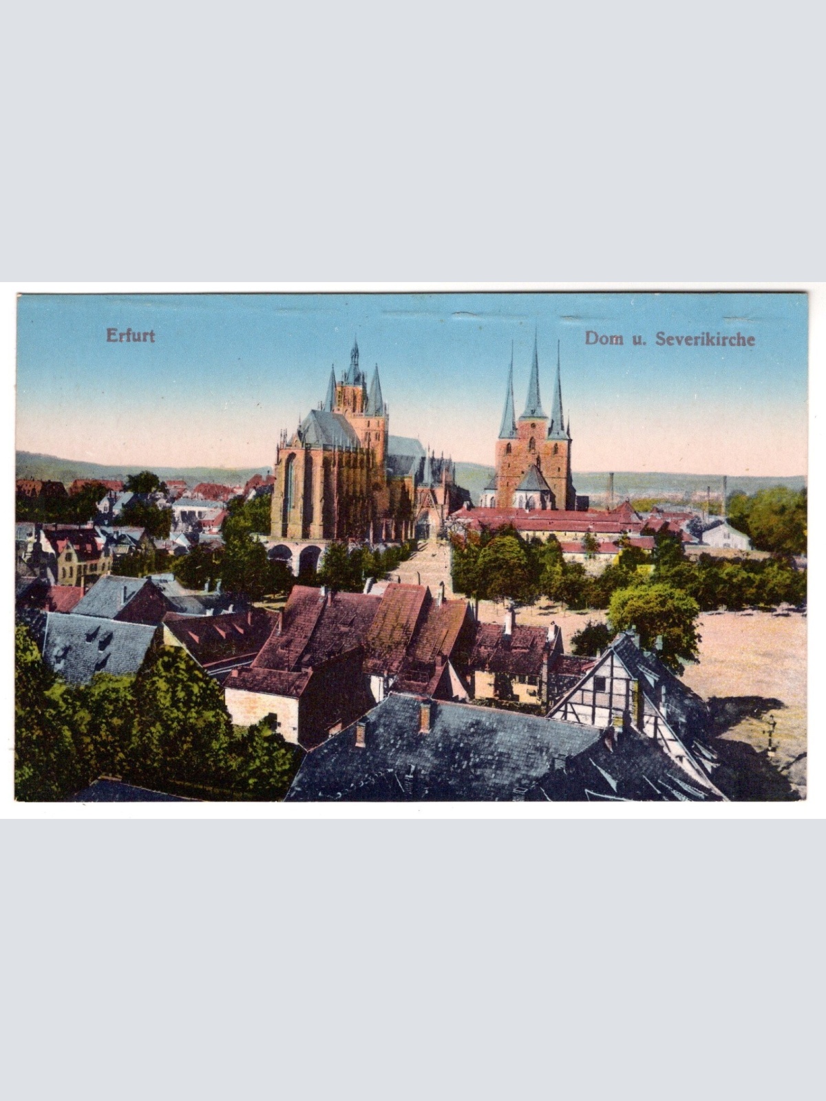 AK, Erfurt, Dom u. Severikirche, Thüringen, Ansichtskarte (S7415)