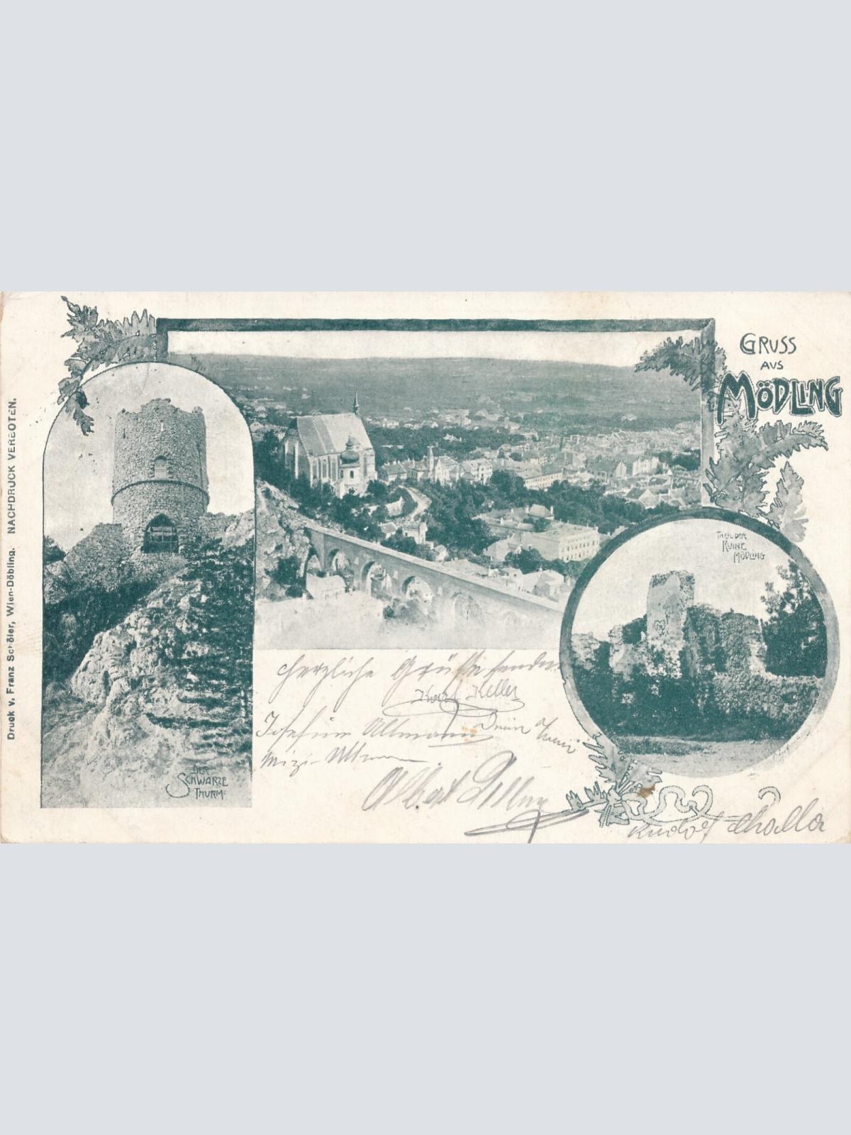 Litho - Karte gruss aus Mödling Niederösterreich Ansichtskarte (14521)