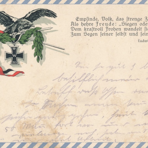 AK Adler mit Schwert und Schwarzen Kreuz Militaria Ansichtskarte (14618)