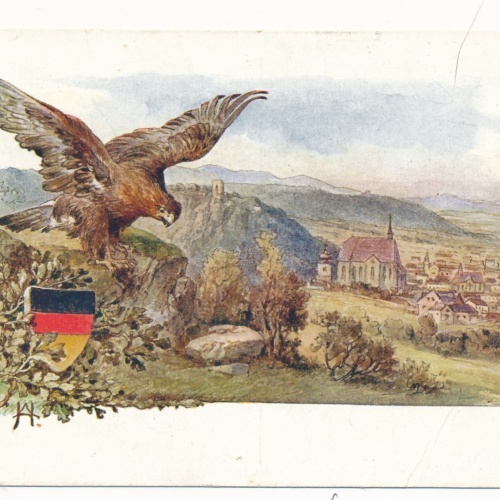 AK aus Innsbruck Adler mit Wappen Ansichtskarte (14687)
