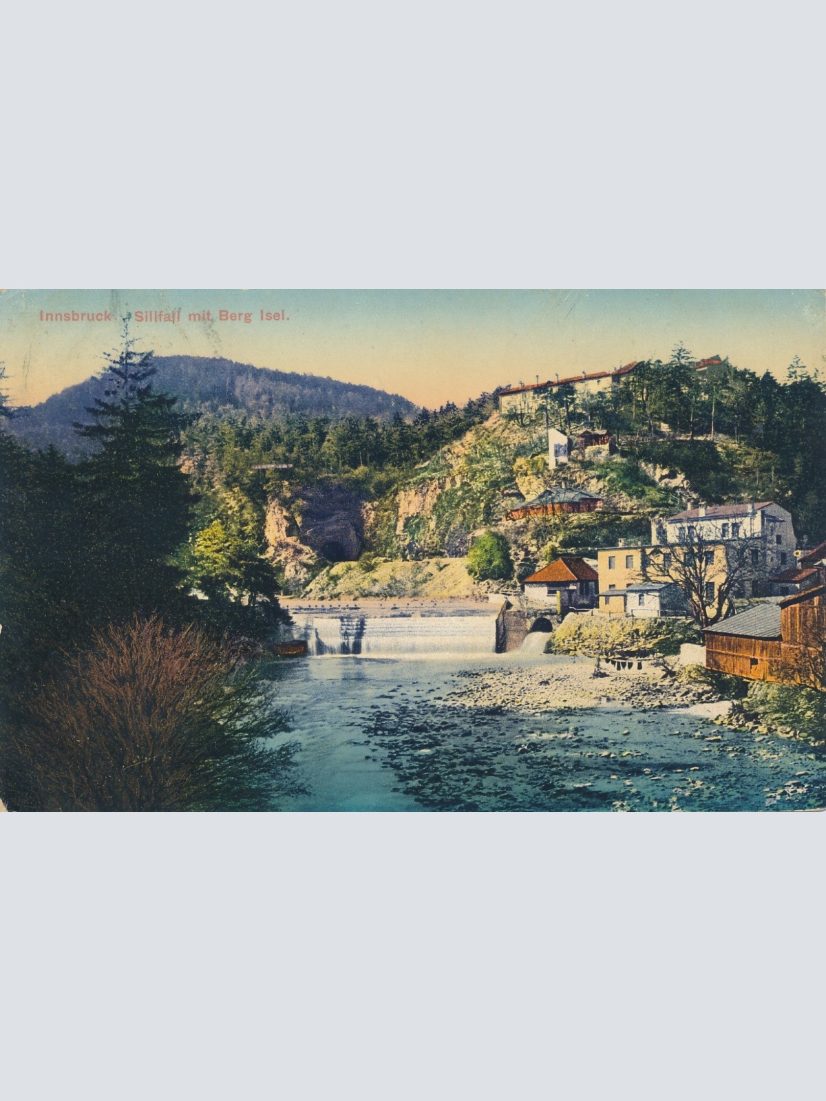 AK aus Innsbruck Sillfall mit Berg Isel Ansichtskarte (14772)