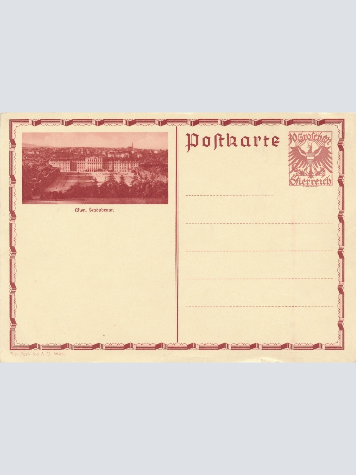 30 Groschn - Bildpost - Karte Wien Schönbrunn (14786) !