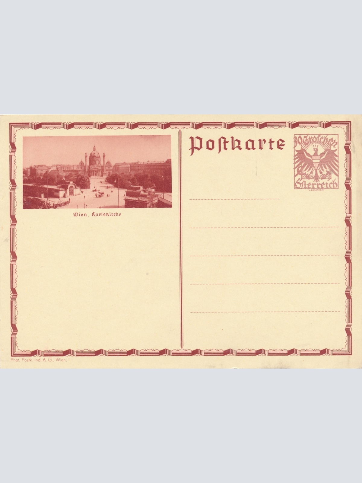 30 Groschn - Bildpost - Karte Wien Karlskirche (14787)