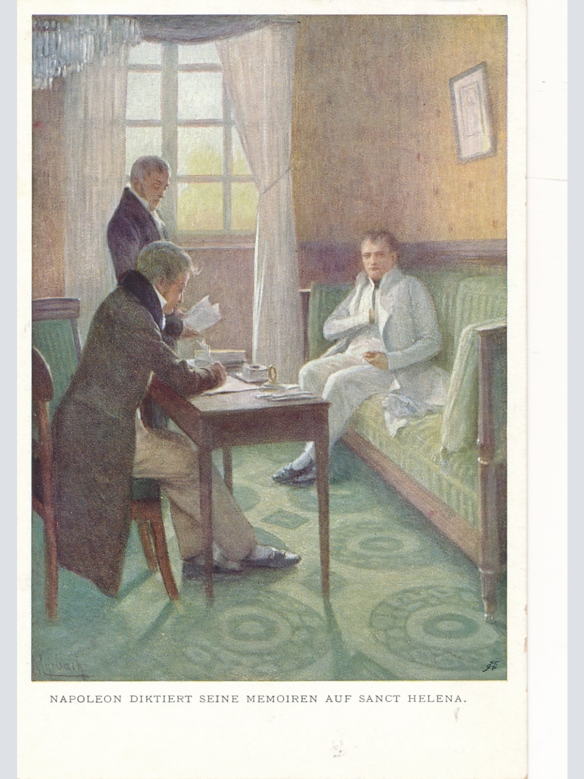 AK Napoleon Diktiert seine Memoiren Ansichtskarte (14857)