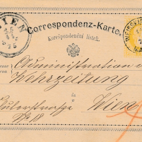 2 Kreuzer Ganzsachen - Karte aus Mähr. Weisskirchen (14913)