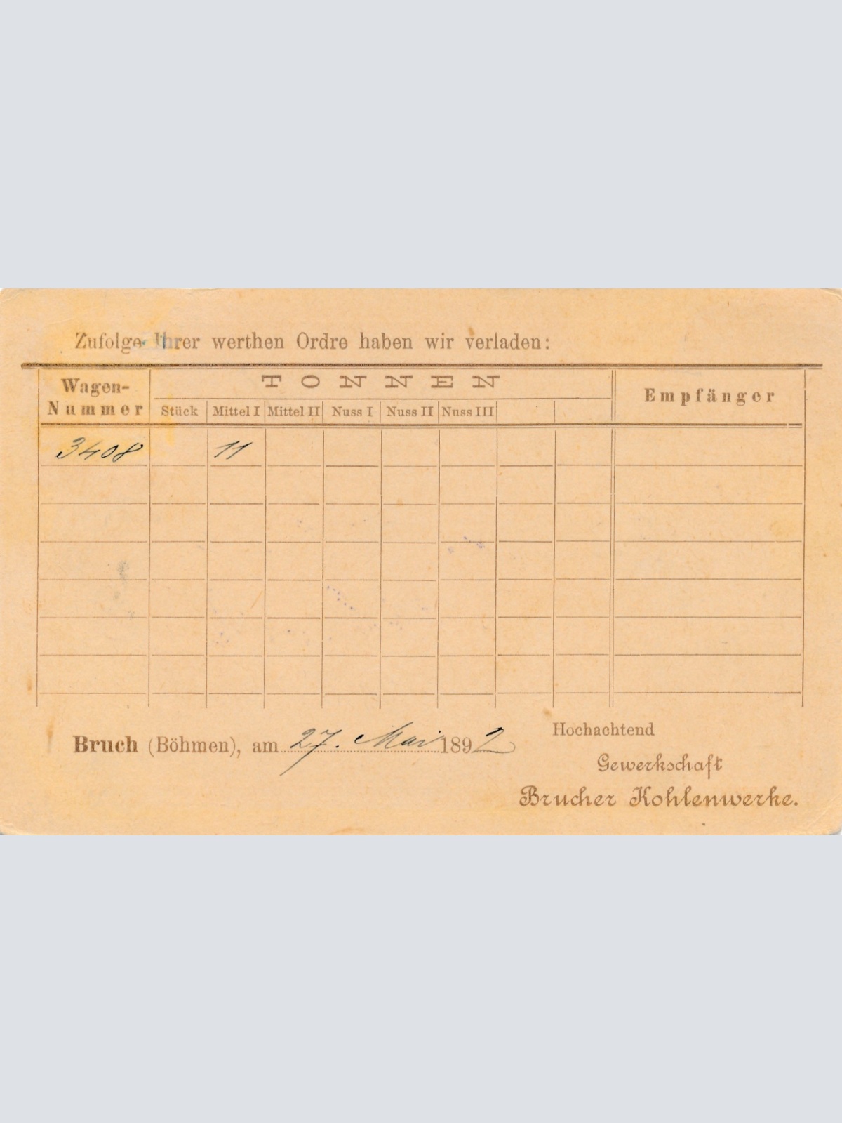 2 Kreuzer Ganzsachen - Karte aus Bruch (14919)