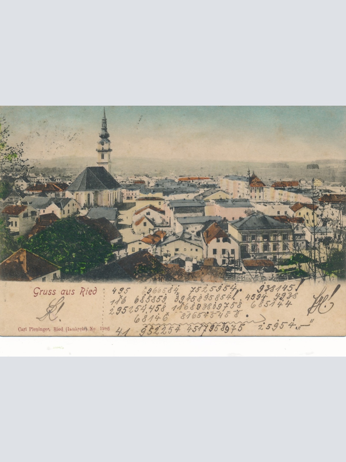 AK gruss aus Ried Oberösterreich Ansichtskarte (15024)