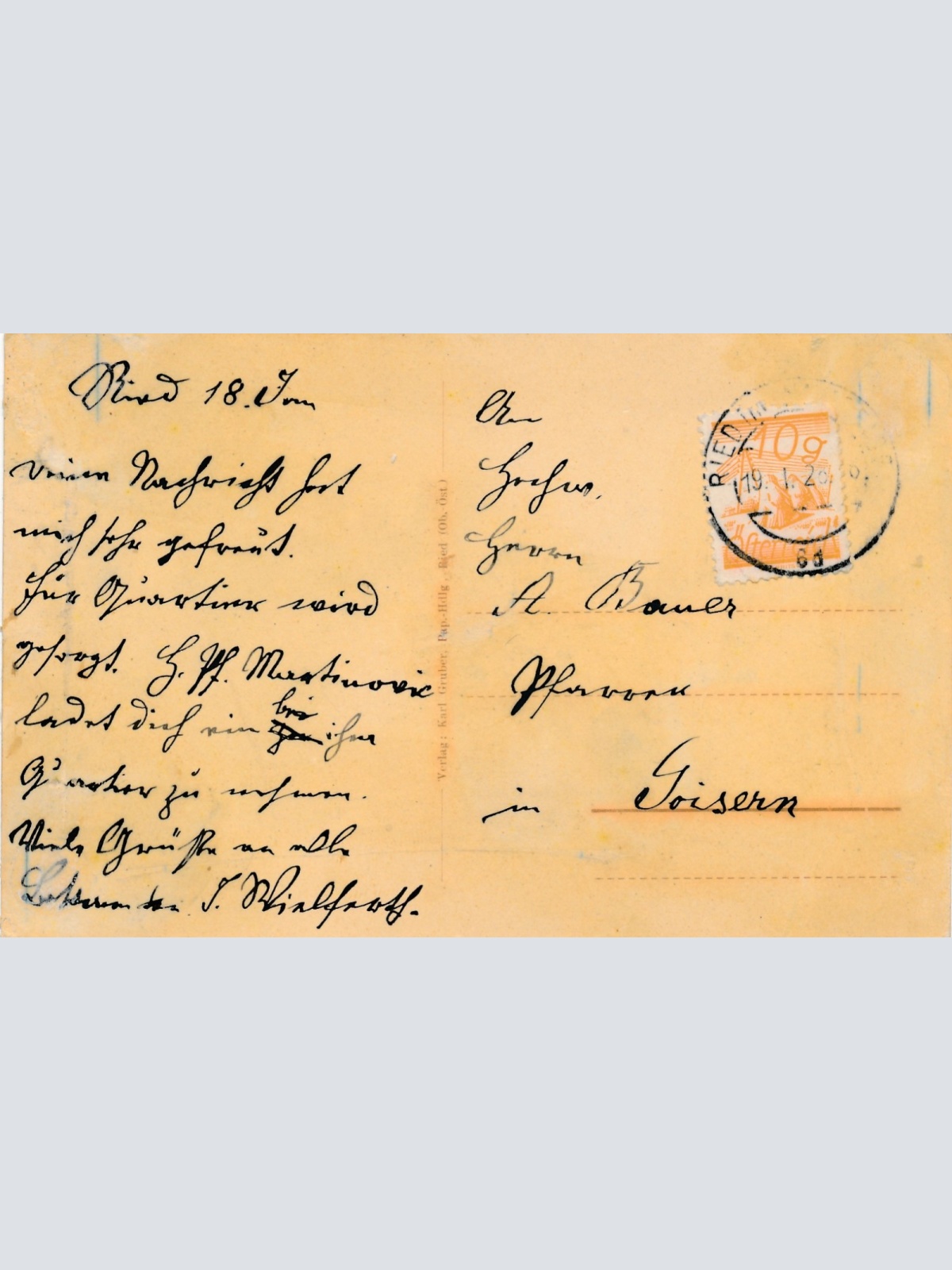 AK aus Ried Gymnasium und Pfarrkirche Oberösterreich Ansichtskarte (15028)