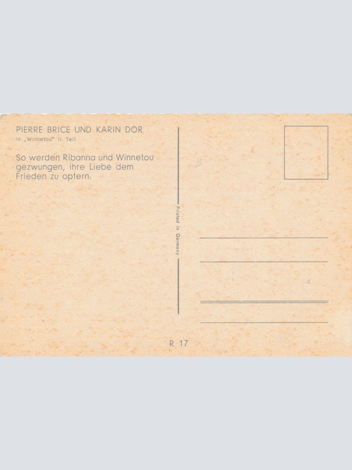 AK vom Pierre Brice Winnetou und Karin Dor Ribanna Ansichtskarte (14958)