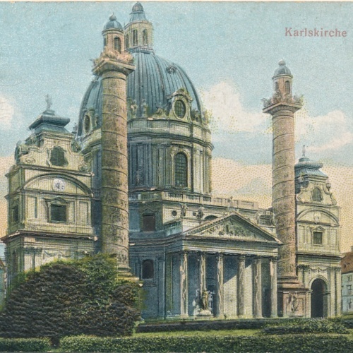 Relief - Karte aus Wien Karlskirche Ansichtskarte (14985)