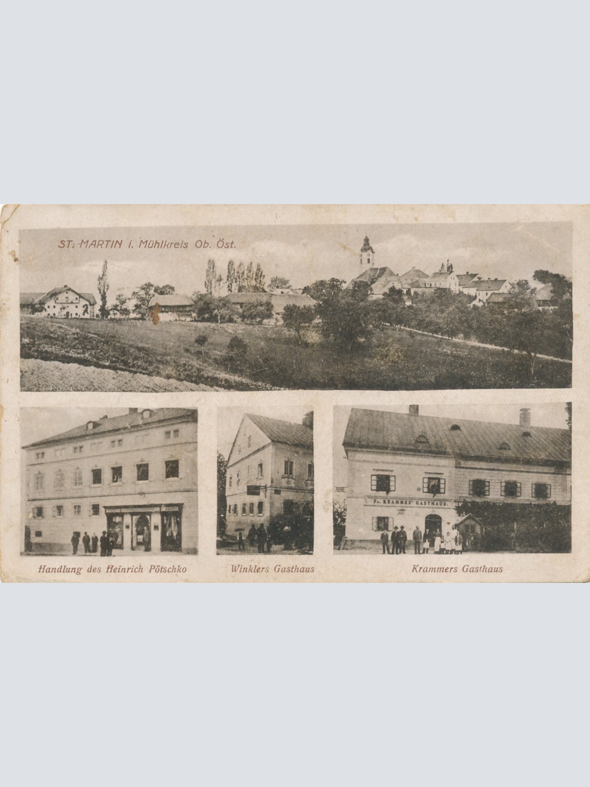 AK aus St. Martin mit Gasthäuser Oberösterreich Ansichtskarte (15031)