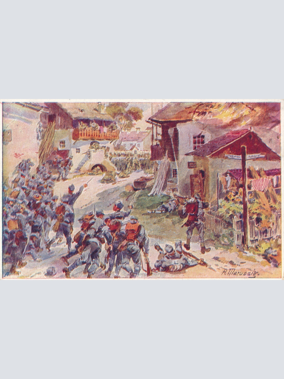 AK Militaria Kühner Sturmangriff eines Zuges des 27. Infanterie Reg. (16022)