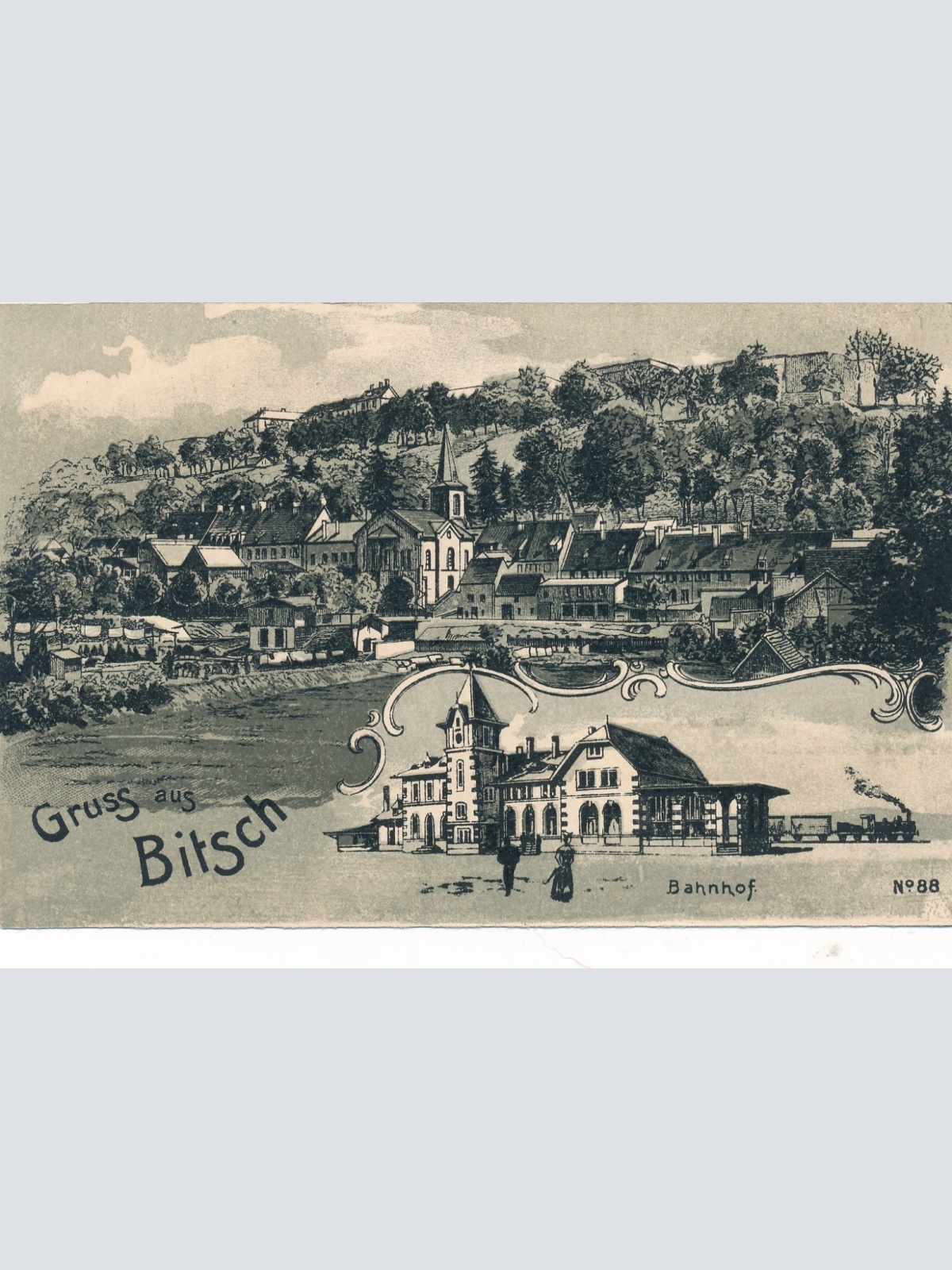 AK gruss aus Bitsch Frankreich Ansichtskarte (15946)