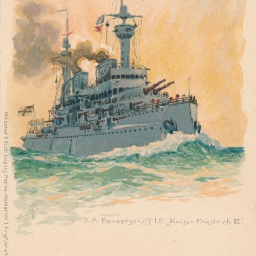 AK S.M. Panzerschiff I Cl. Kaiser Friedrich III Ansichtskarte (15940)