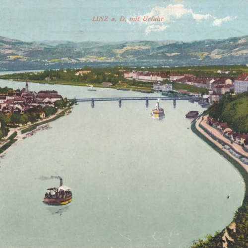 AK aus Linz an der Donau mit Dampfer Oberösterreich Ansichtskarte (15276)