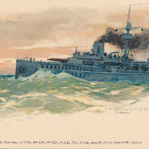 AK S.M. Panzerschiff III Cl Württemberg Ansichtskarte (15938)