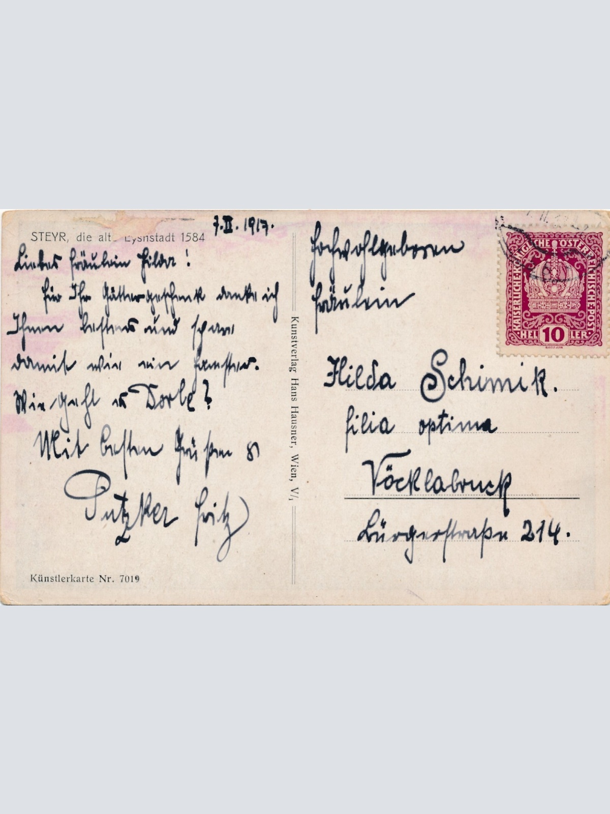 AK aus Steyr die Alt Stadt 1584 Ansichtskarte (15882)