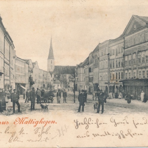 AK gruss aus Mattighofen Strassenansicht Oberösterreich Ansichtskarte (15232)