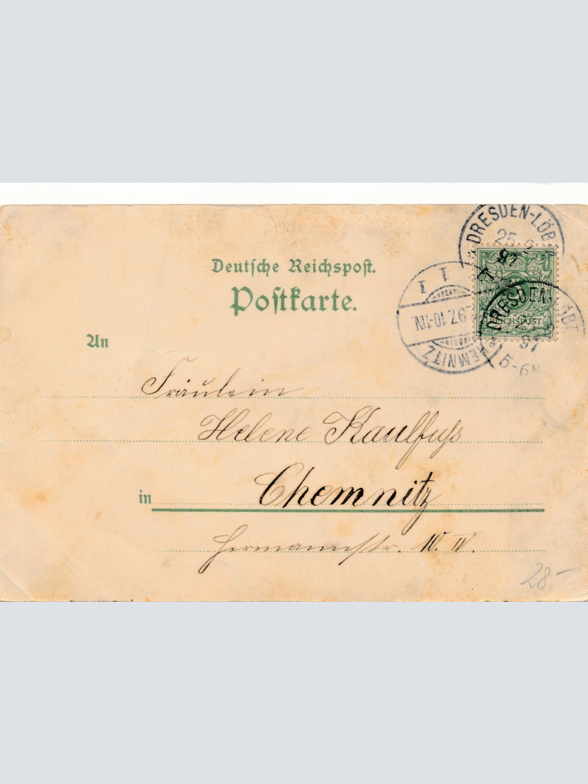 Litho - Karte aus Altmarkt zu Dresden 1897 Sachsen Ansichtskarte (15701)