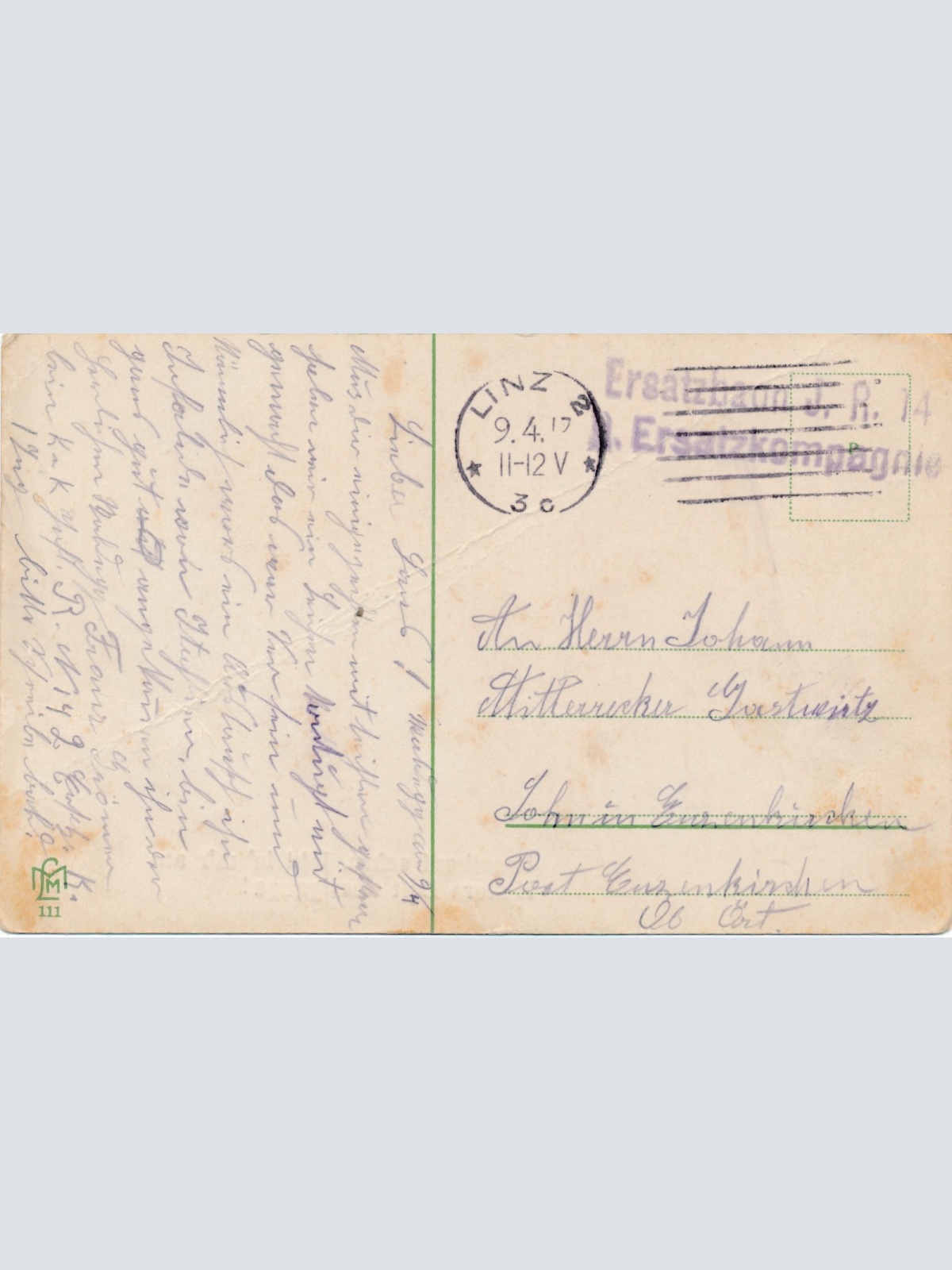 AK Radfahrer Krautkopf sakra jetzt is m´r am Hintern Luft Ansichtskarte (15746)