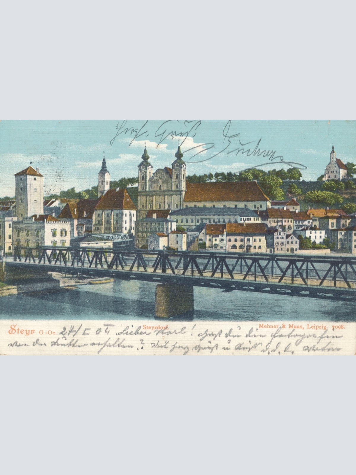 AK aus Steyr mit Brücke Oberösterreich Ansichtskarte (15907)
