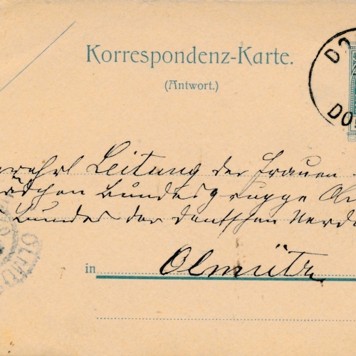 5 Heller Ganzsachen - Karte aus Dolein (16213)