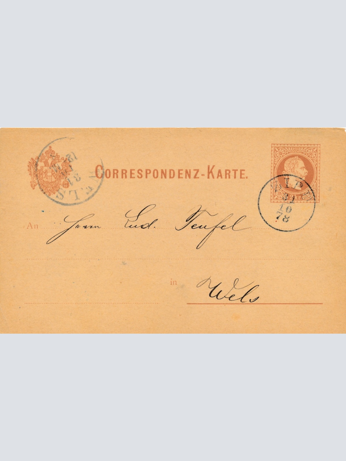 2 Kreuzer - Ganzsachen - Karte aus Zipe (16224)