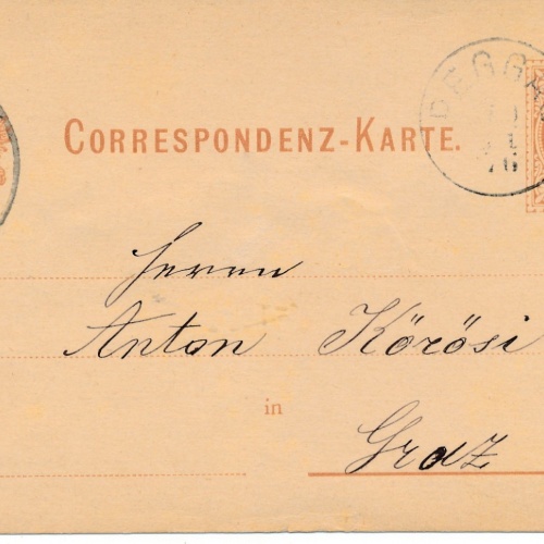 2 Kreuzer - Ganzsachen - Karte aus Deggau (16230)