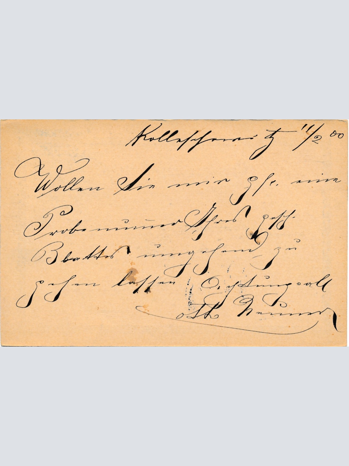 5 Heller Ganzsachen - Karte aus Kolleschwitz (16203)