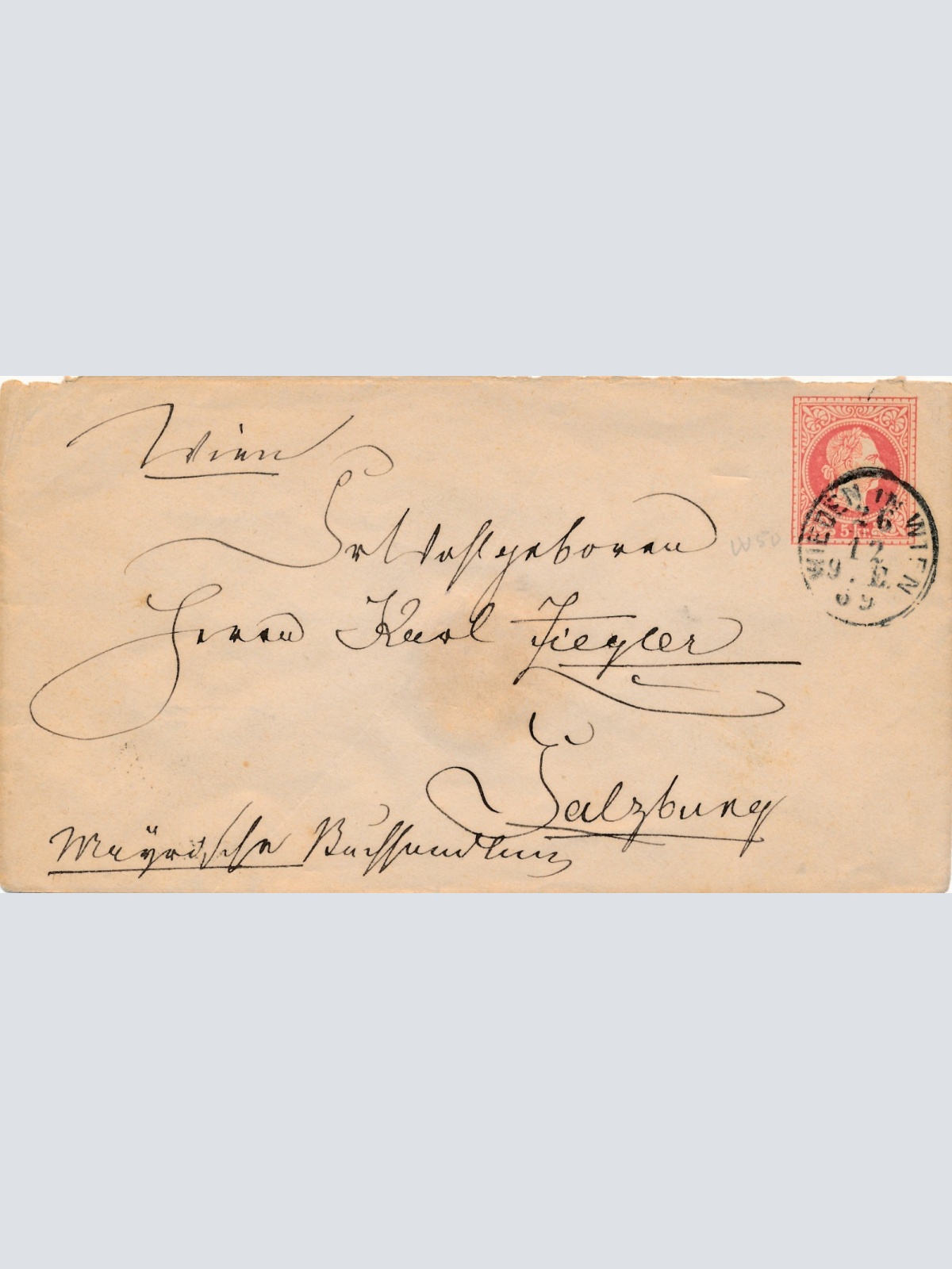 5 Kreuzer Ganzsachen - Brief - Karte aus Wien Wieden (16273)