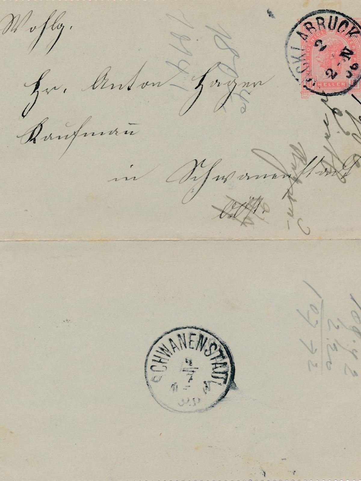 10 Heller Ganzsachen - Kartenbrief - Karte aus Vöcklabruck (16268)