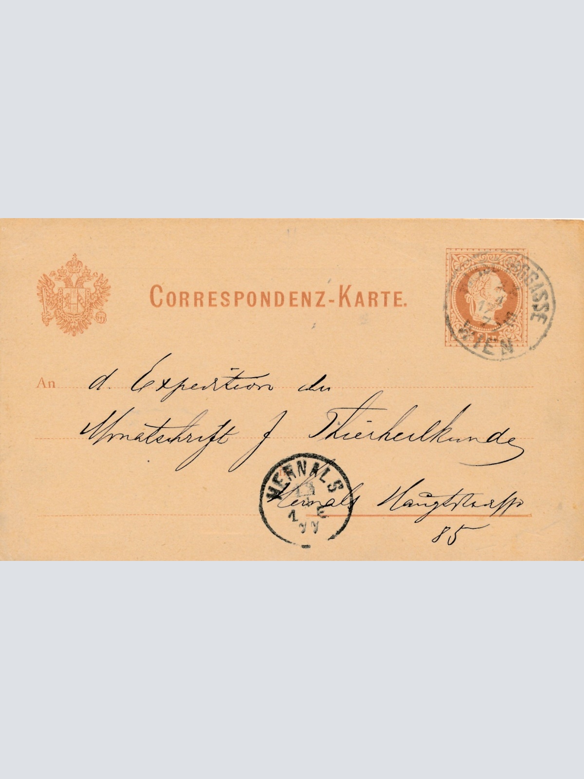 2 Kreuzer Ganzsachen - Karte aus Wien (16267)