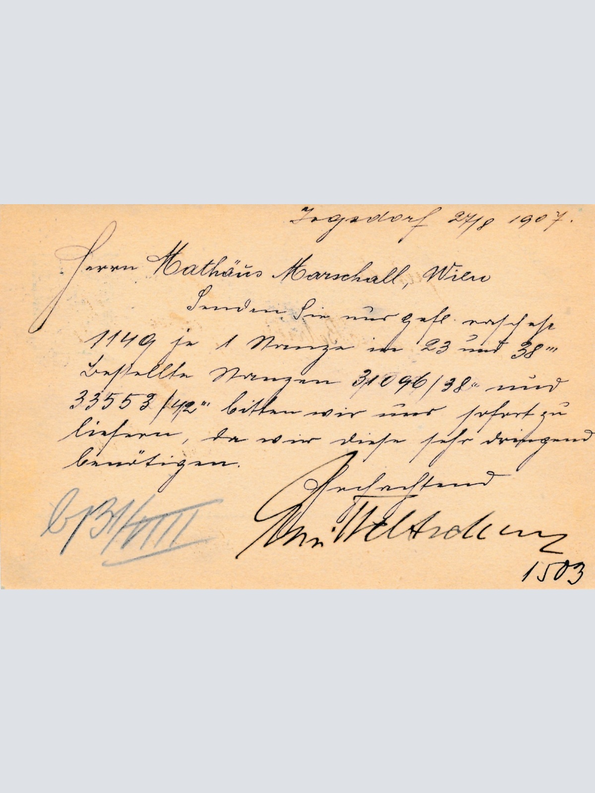 5 Heller Ganzsachen - Karte aus Jogsdorf (16287)