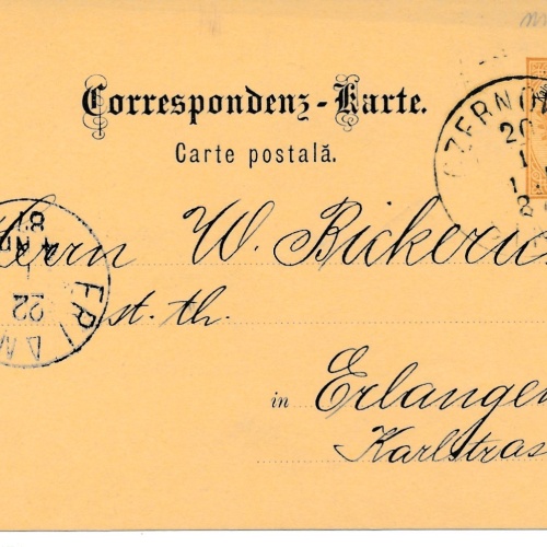 2 Kreuzer Ganzsachen - Karte aus Czernowitz (16280)