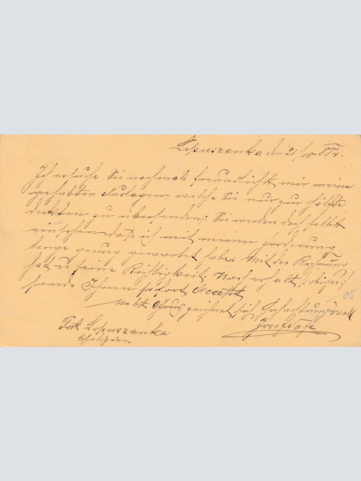 2 Kreuzer Ganzsachen - Karte aus Lobaszanka (16279)