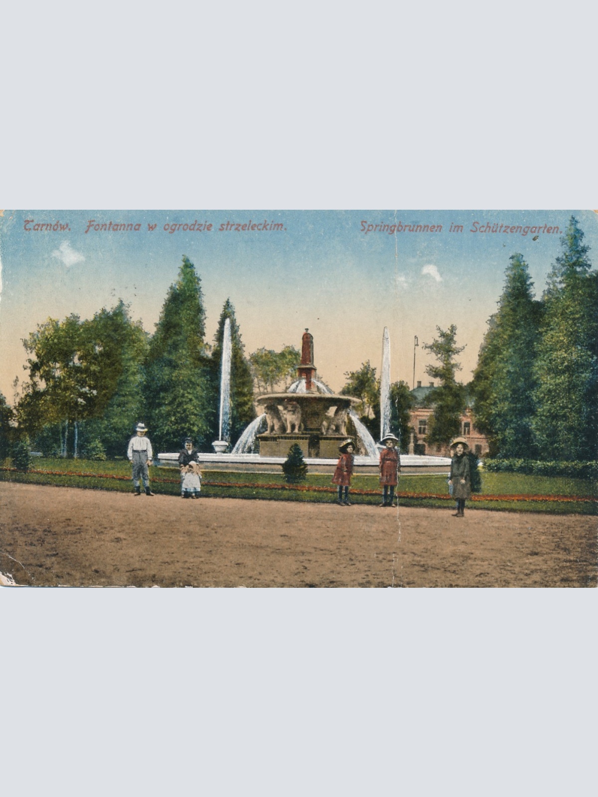 AK aus Tarnow Springbrunnen im Schützgarten Polen Ansichtskarte (15965)