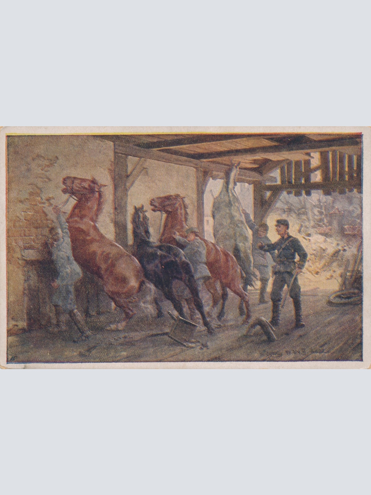 Rot Kreuz Karte Nr. 429 Pferdestall Ansichtskarte (15726)