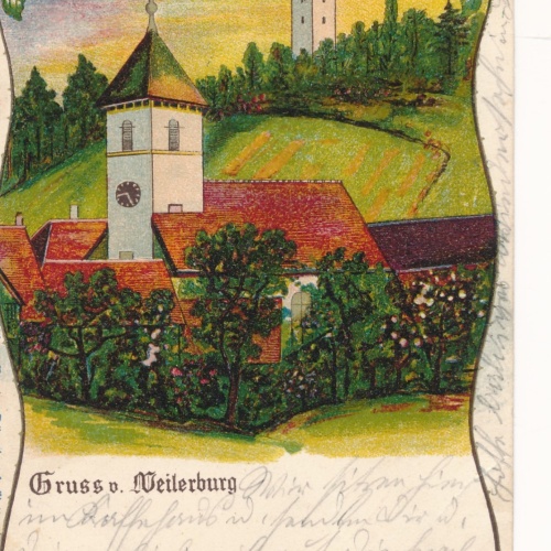 AK gruss aus Weilerburg Baden - Württemberg Ansichtskarte (15932)