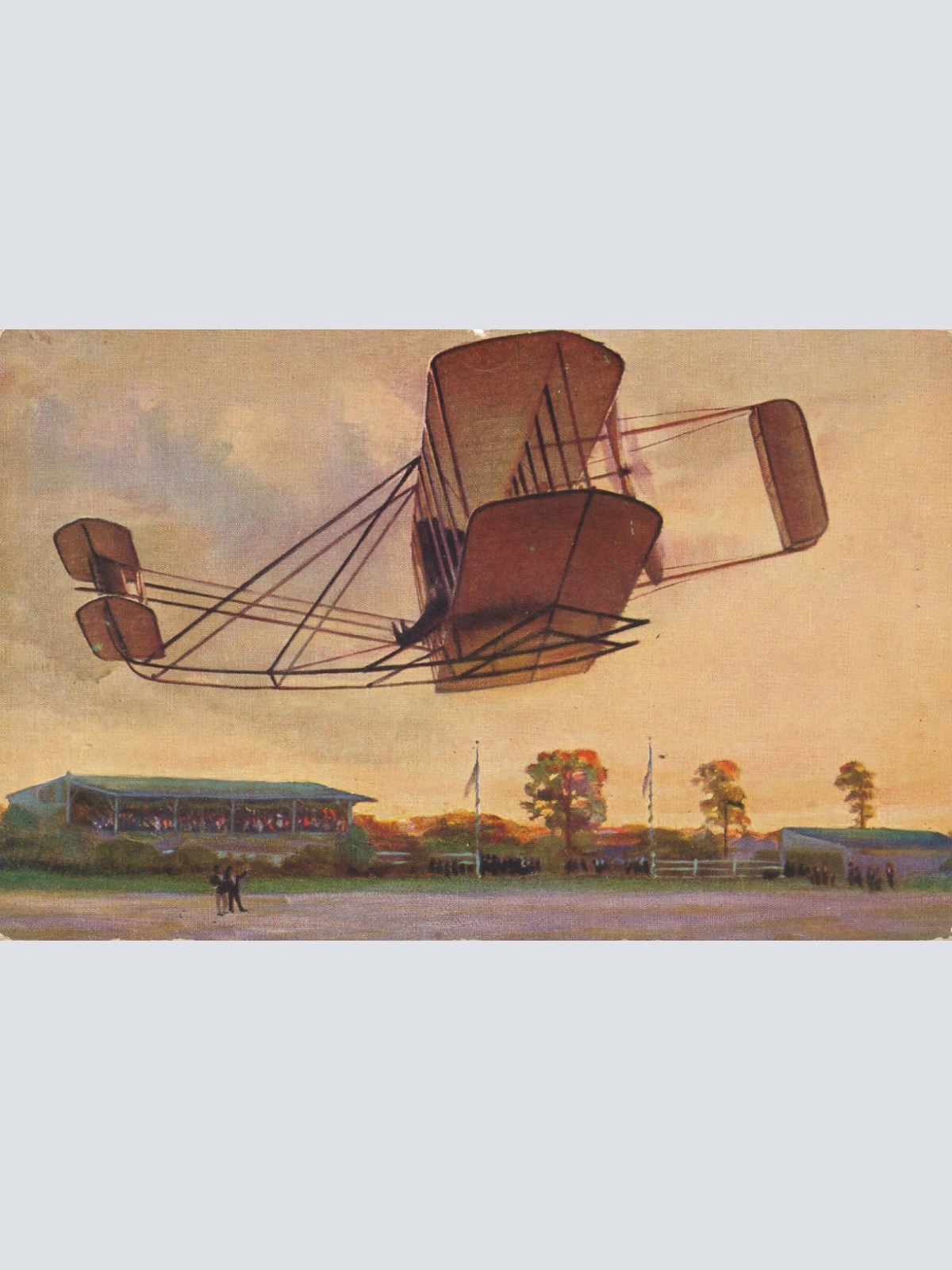 Motiv - Karte Aeroplan der Gebrüder Wright mit Flugzeug Ansichtskarte (15953)