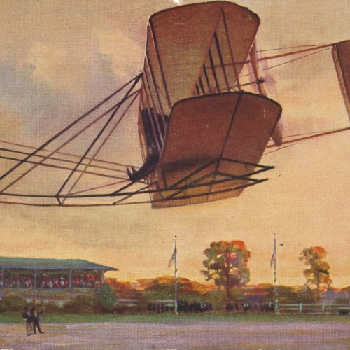 Motiv - Karte Aeroplan der Gebrüder Wright mit Flugzeug Ansichtskarte (15953)