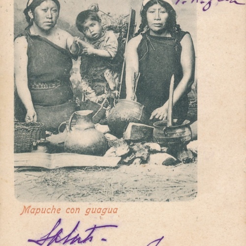 AK Annodazumals Mapuche con guagua zwei Frauen mit Kind Ansichtskarte (15749)