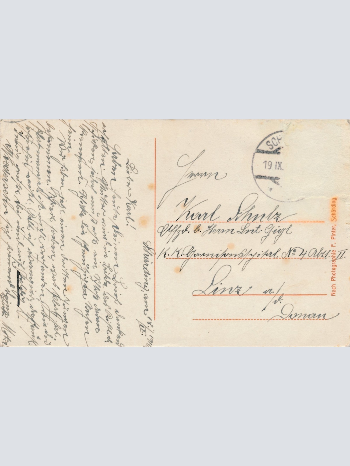 AK SChärding aus großer Zeit 1914 - 1915 Oberösterreich Ansichtskarte (15458)