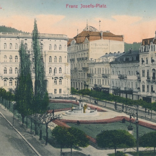 AK aus Marienbad Franz Josef Platz Tschechoslowakei Ansichtskarte (15452)