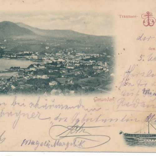 AK aus Gmunden mit Dampfschiff Oberösterreich Ansichtskarte (15256)