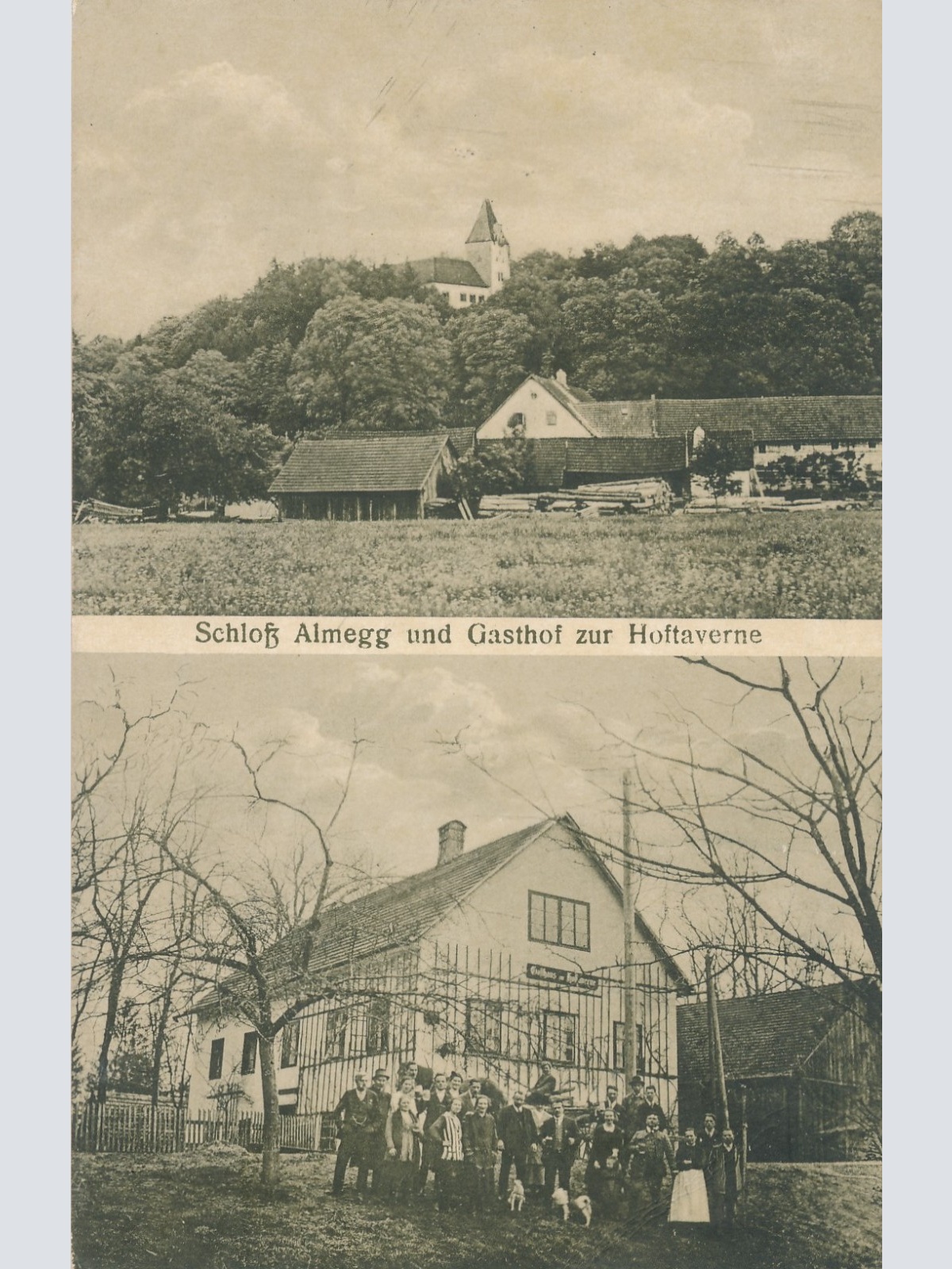 AK vom Schloß Almegg und Gasthof zur Hoftaverne OÖ Ansichtskarte (15305)