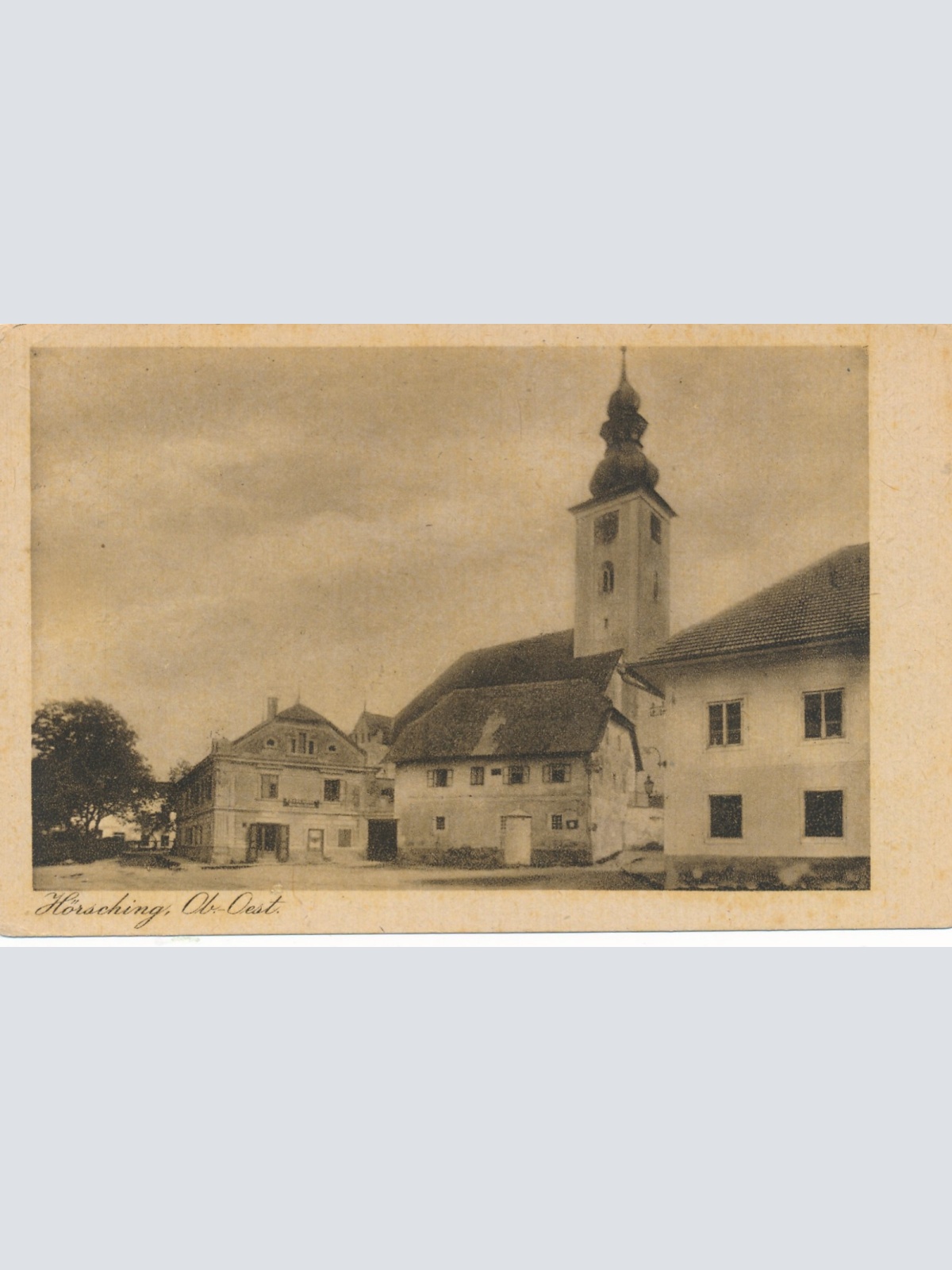 AK aus Hörsching mit Kirchturm Oberösterreich Ansichtskarte (15240)