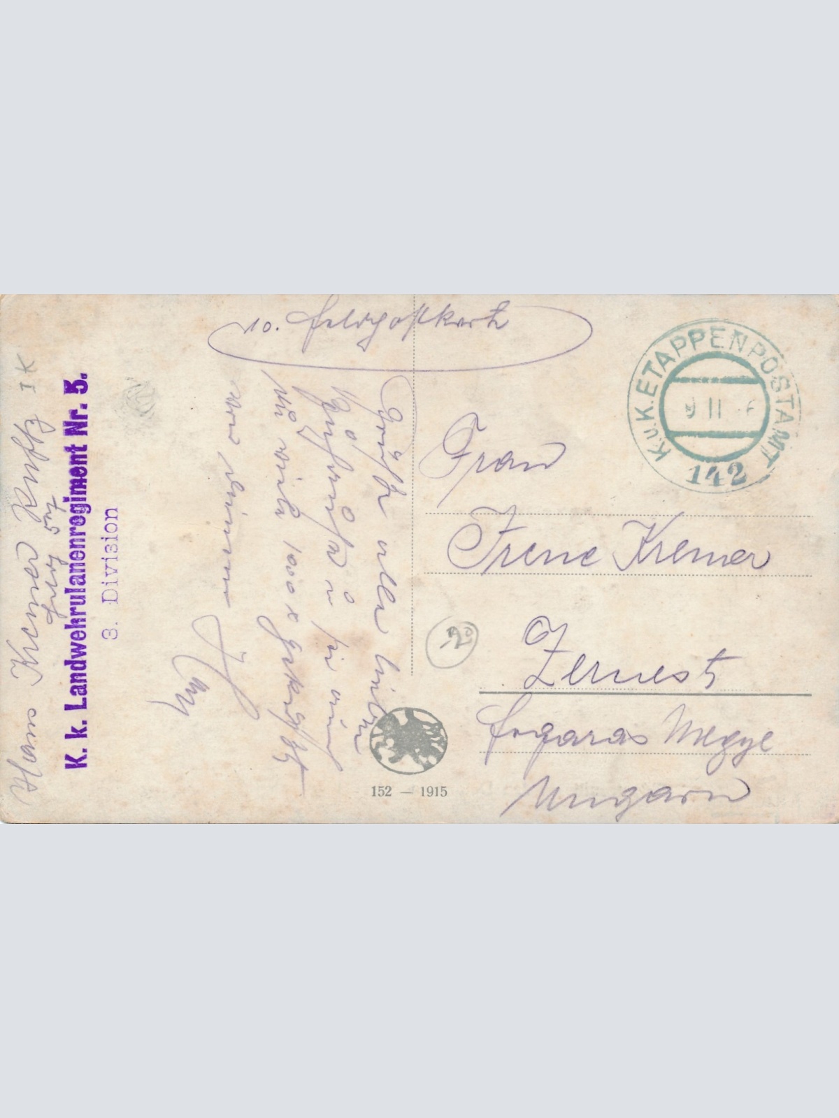 Feldpostkarte K.K Landwehrulanenregiment Nr.5  / Skipatroulie Militaria (16014)