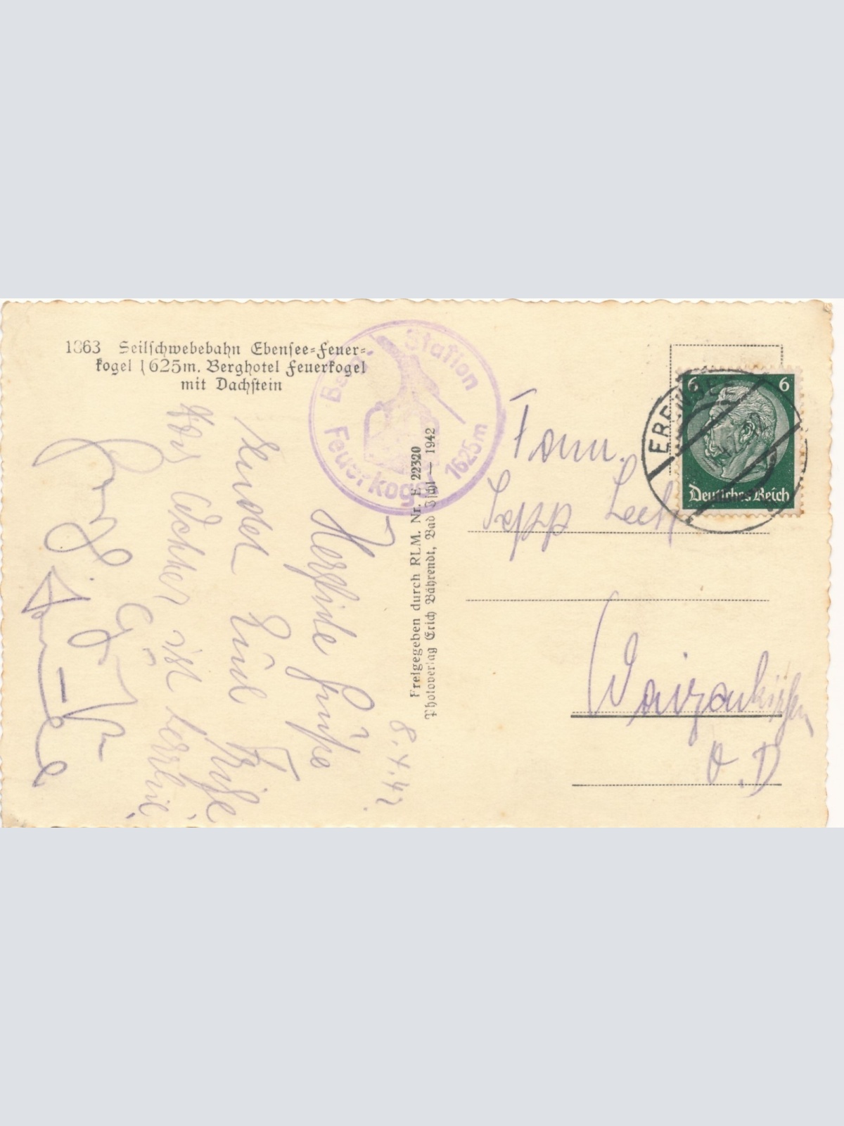 AK aus Ebensee Berghof Feuerkogel Oberösterreich Ansichtskarte (15505)